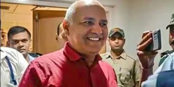 Former Delhi deputy chief minister Manish Sisodia at Rouse Avenue court in March. (PTI)